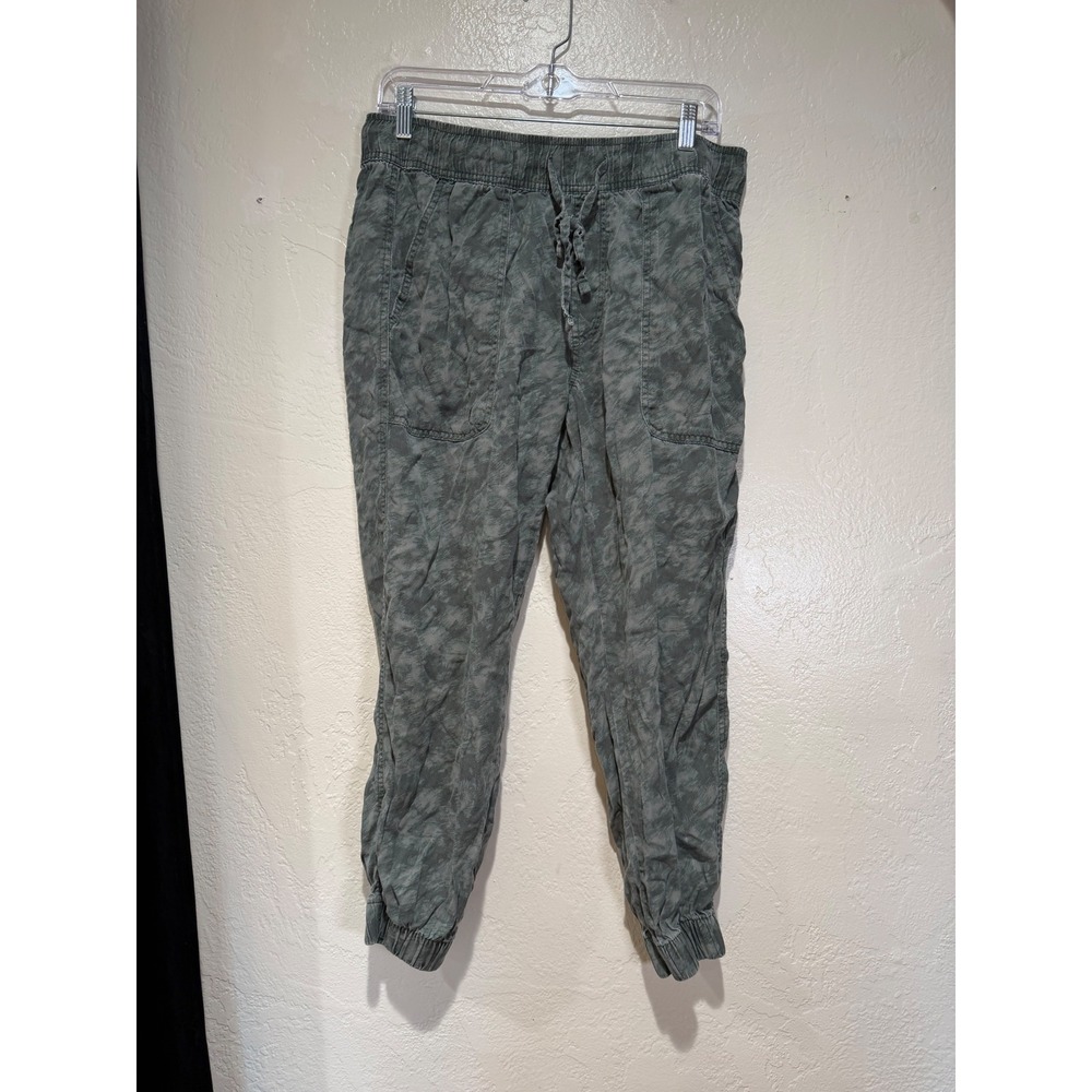 Orvis Green Abstract Camo Print Joggers Womens Medium Elastic Waist Utility Pant